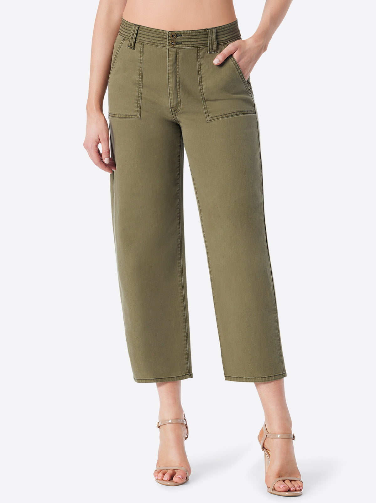 Wide Leg Chino in Bronze Green