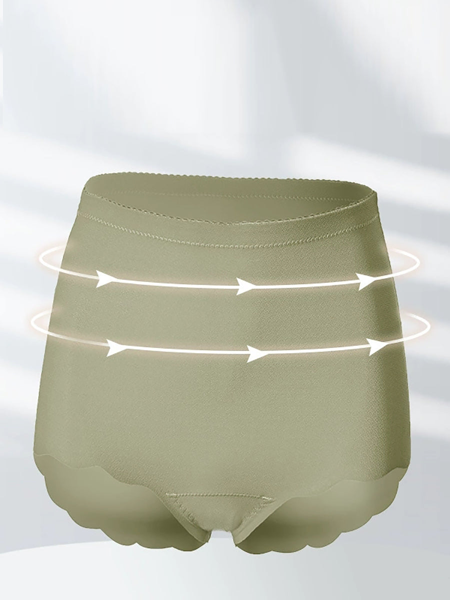 2 Pairs Women Casual Pure Color High Waist Underwear