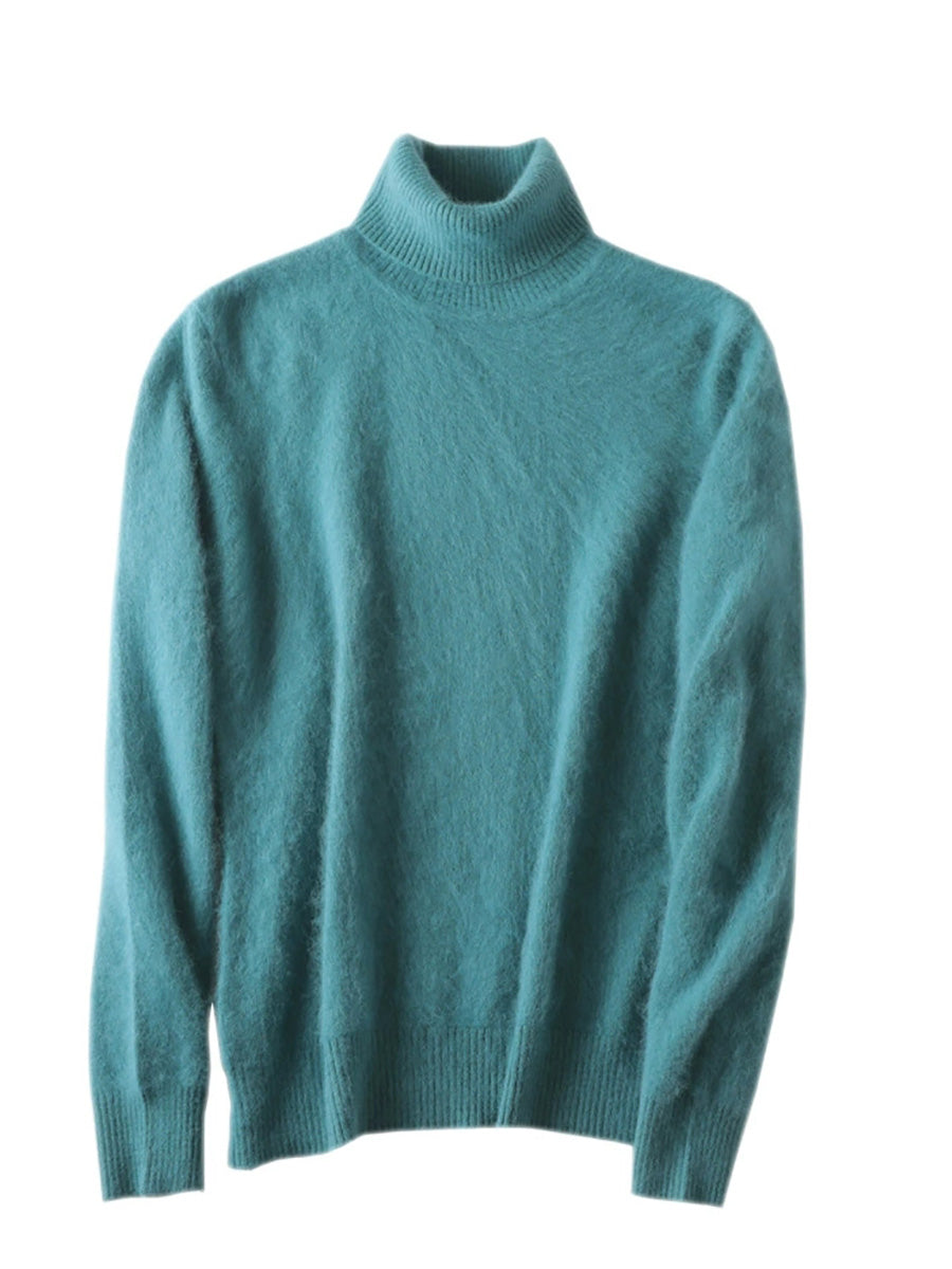 Women Autumn Casual Knitted Wool Turtleneck Sweater