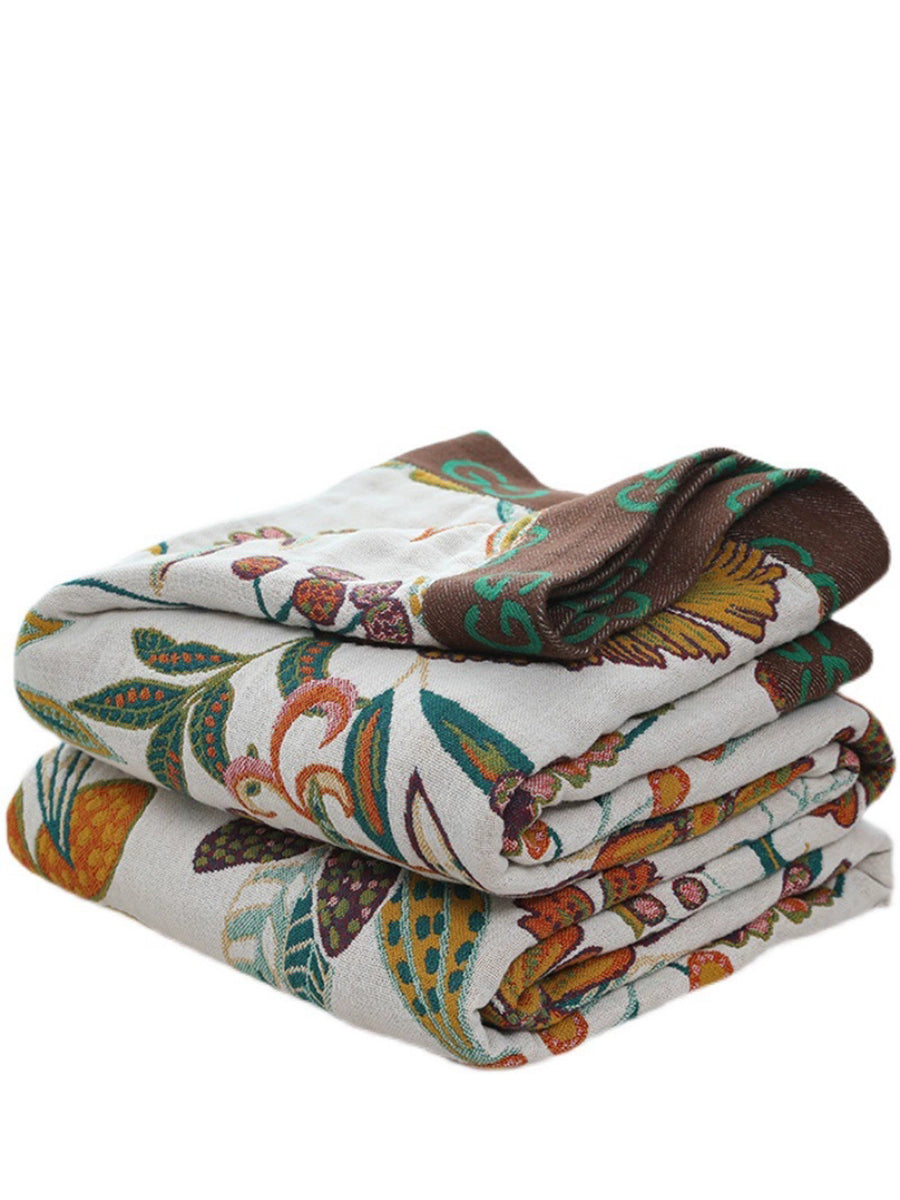 100%Cotton Flower Adult Bedcover Sofa Blanket