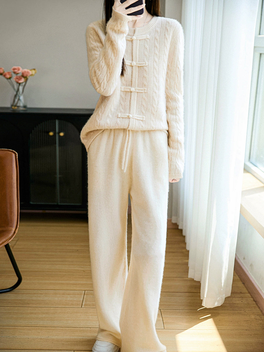 Women Autumn Ethnic Warm Wool O-Neck Sweater