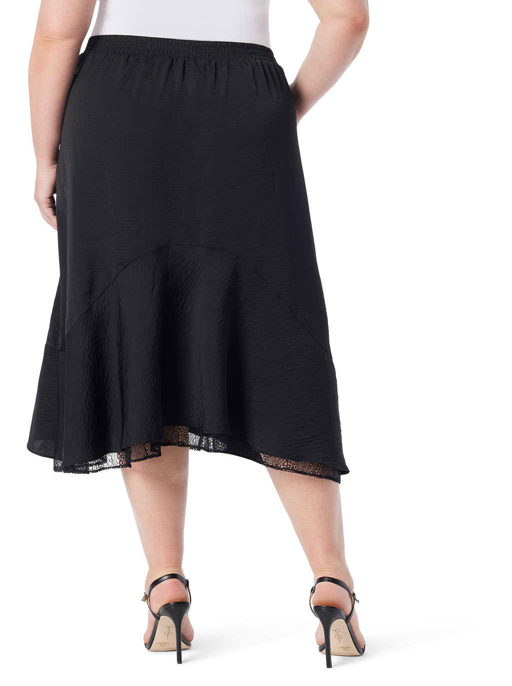 Haven Lace Hem Skirt in Anthracite