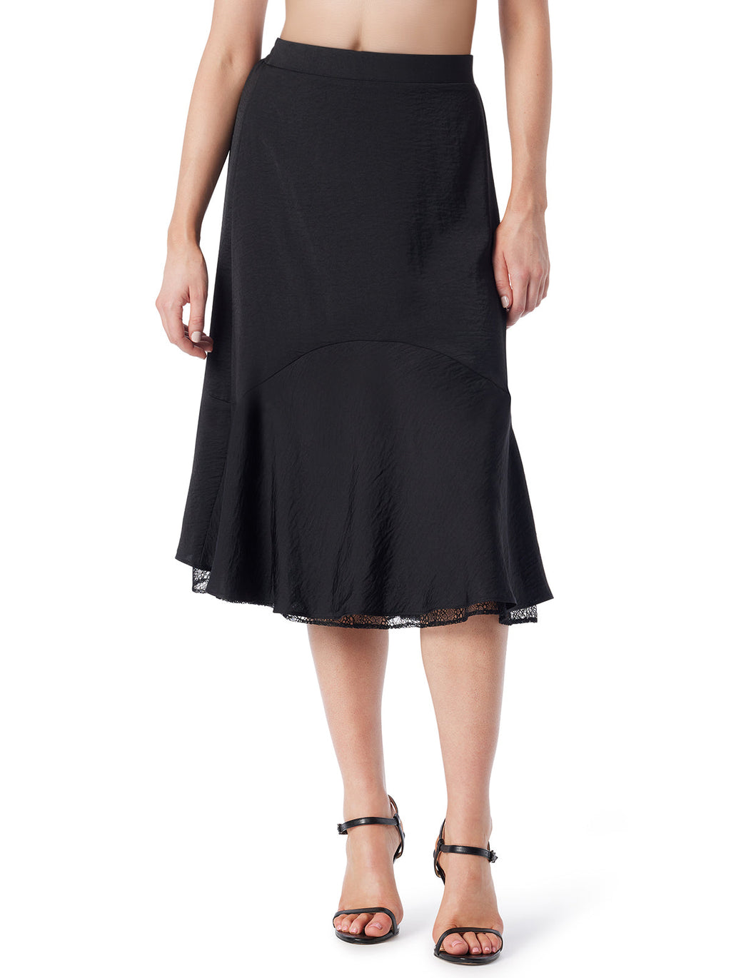 Haven Lace Hem Skirt in Anthracite