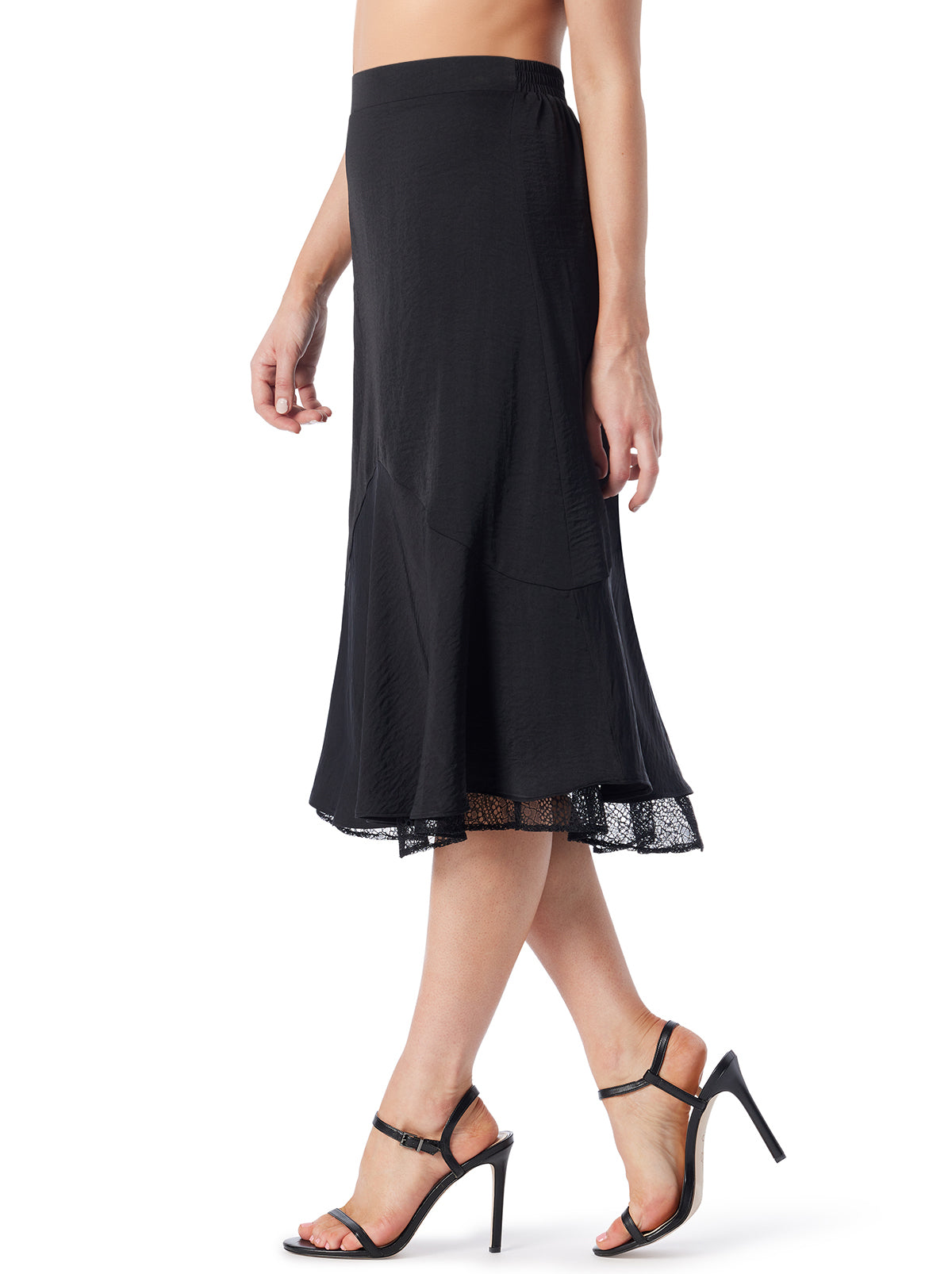 Haven Lace Hem Skirt in Anthracite