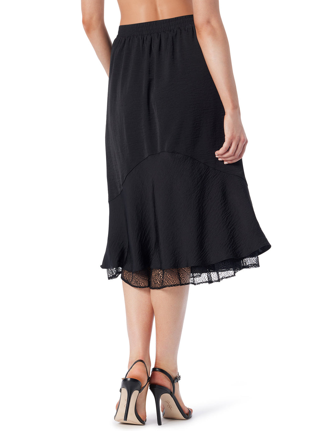 Haven Lace Hem Skirt in Anthracite