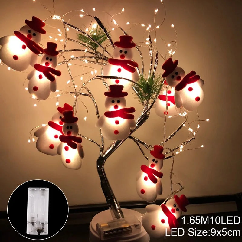 10LED Snowman String Lights Christmas Tree Home Decor Garland Ornaments Navidad Natal Xmas New Year