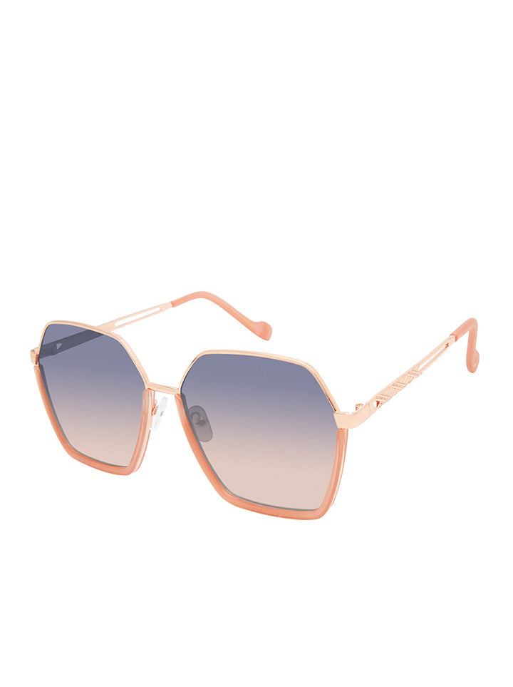 Geometric Metal Sunglasses in Rose Gold
