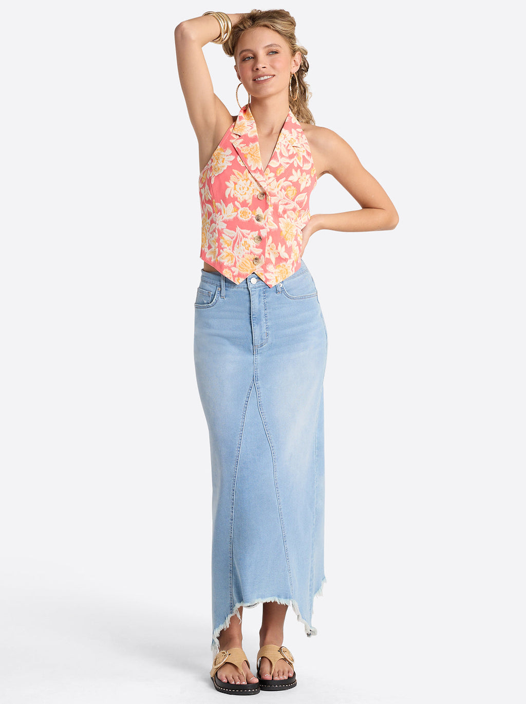 Della Maxi Skirt in Mystic Breeze