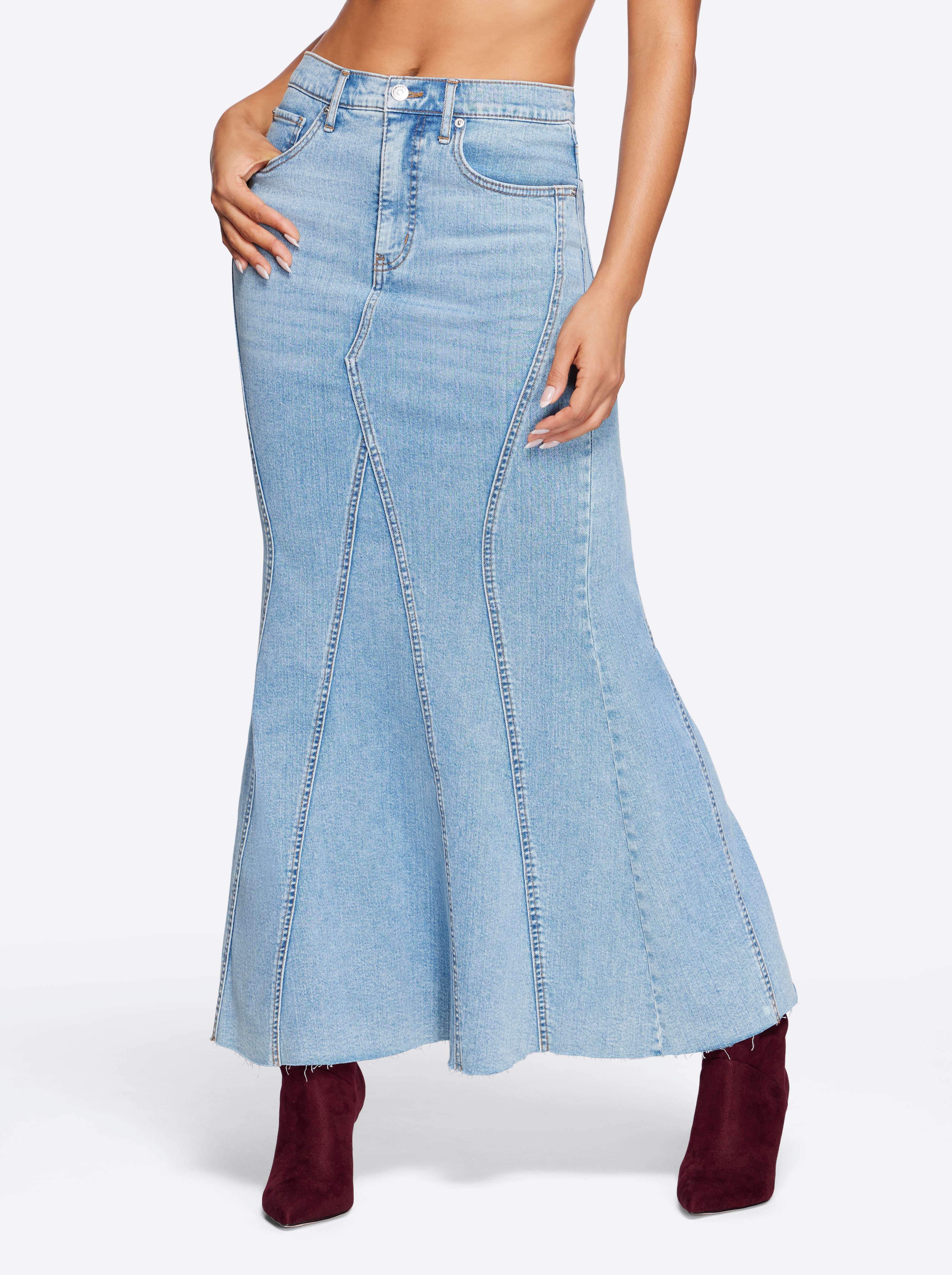 Denim Skirt in Open Book
