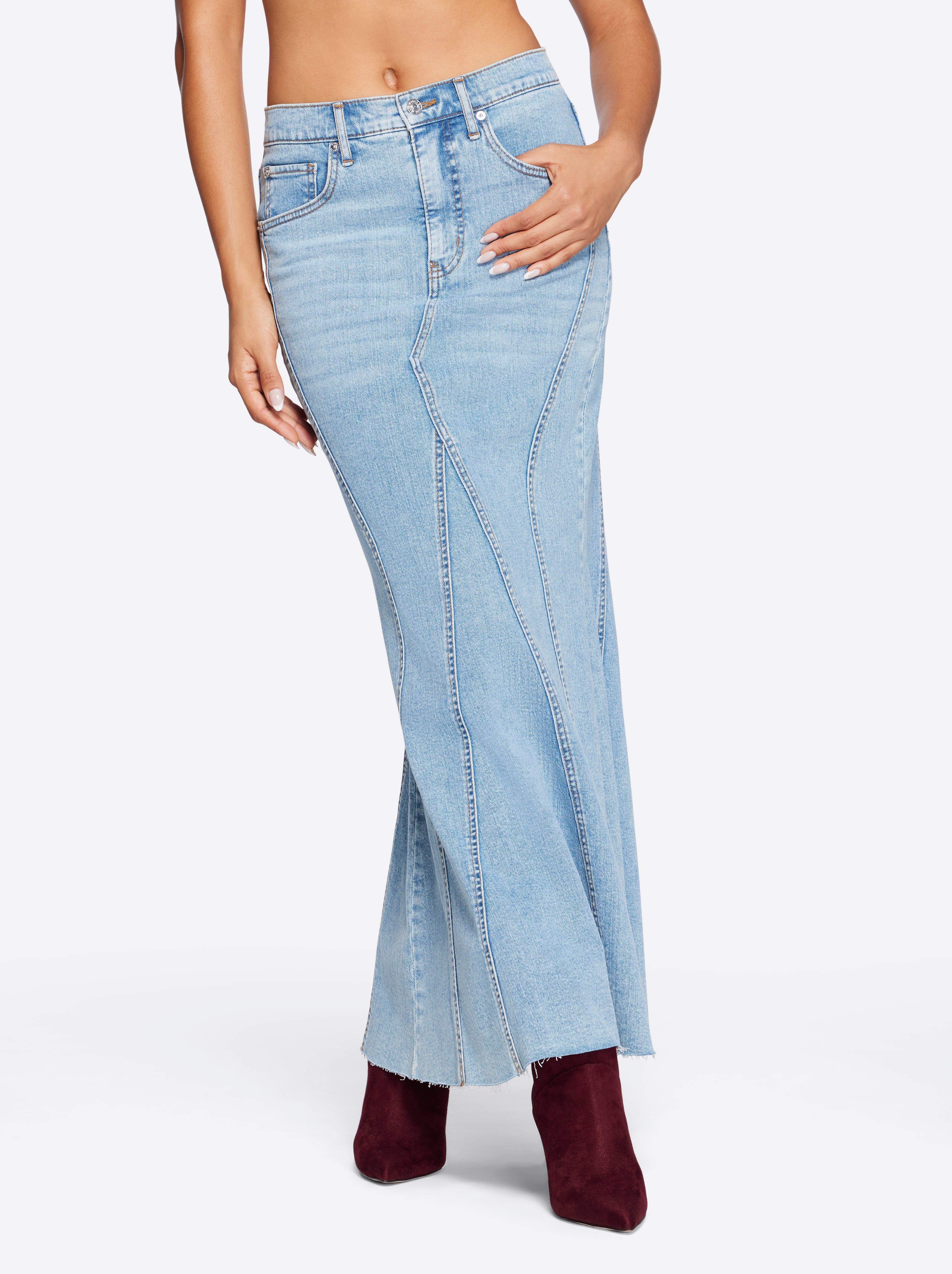 Denim Skirt in Open Book