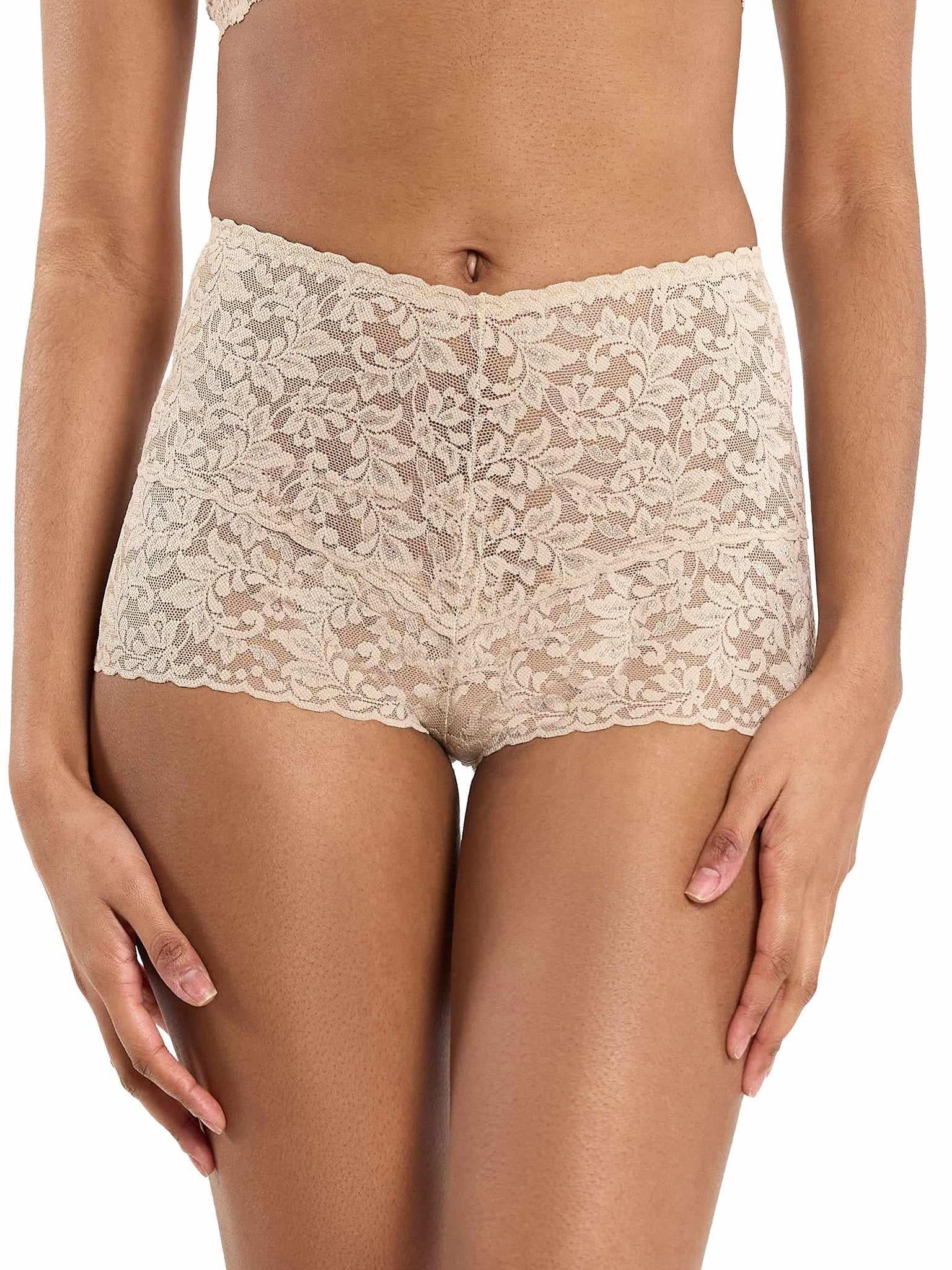 Retro Lace Hot Pant Chai
