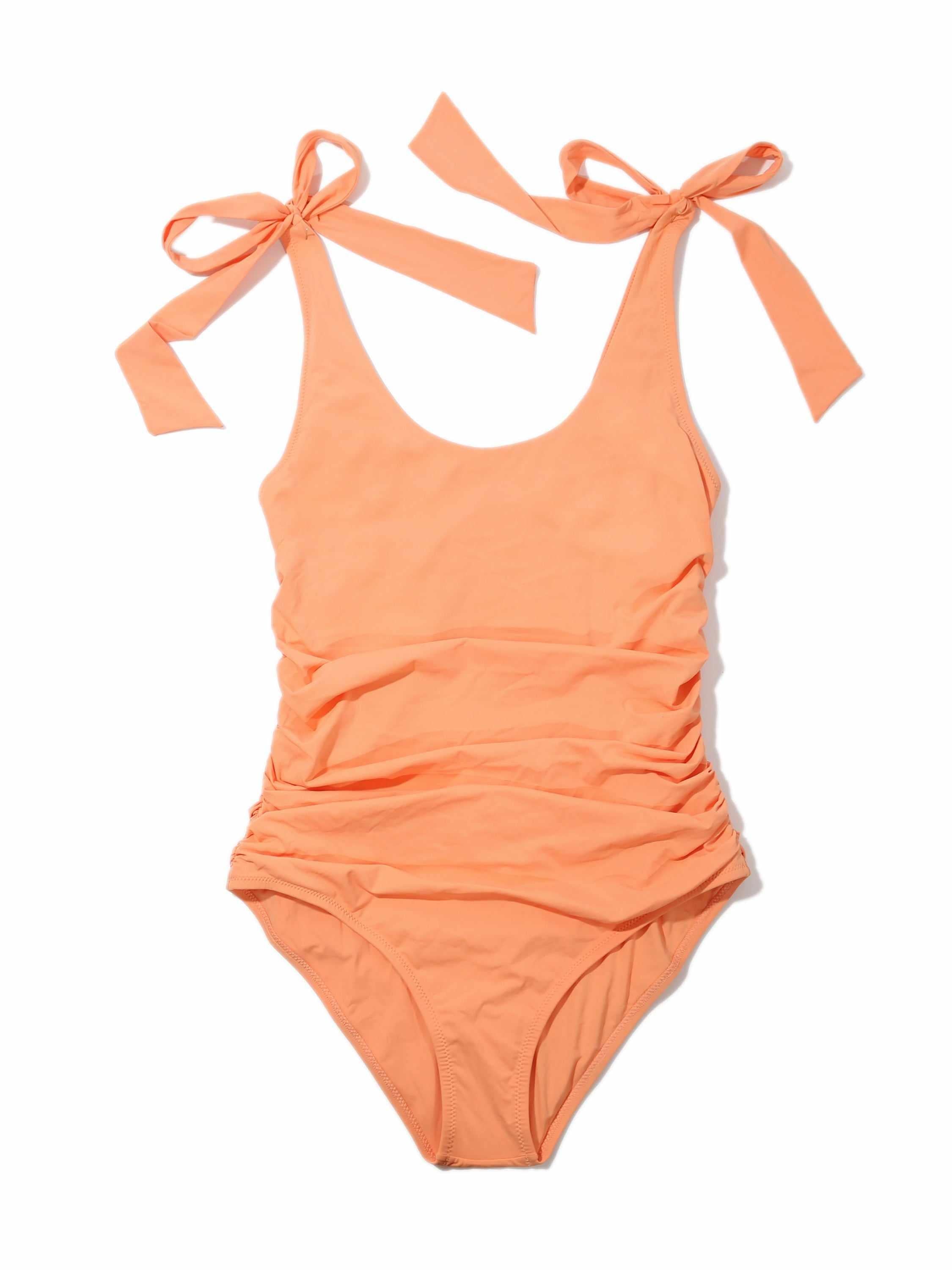Ruched Bow One Piece Swimsuit Florence Orange  Black Friday Sale