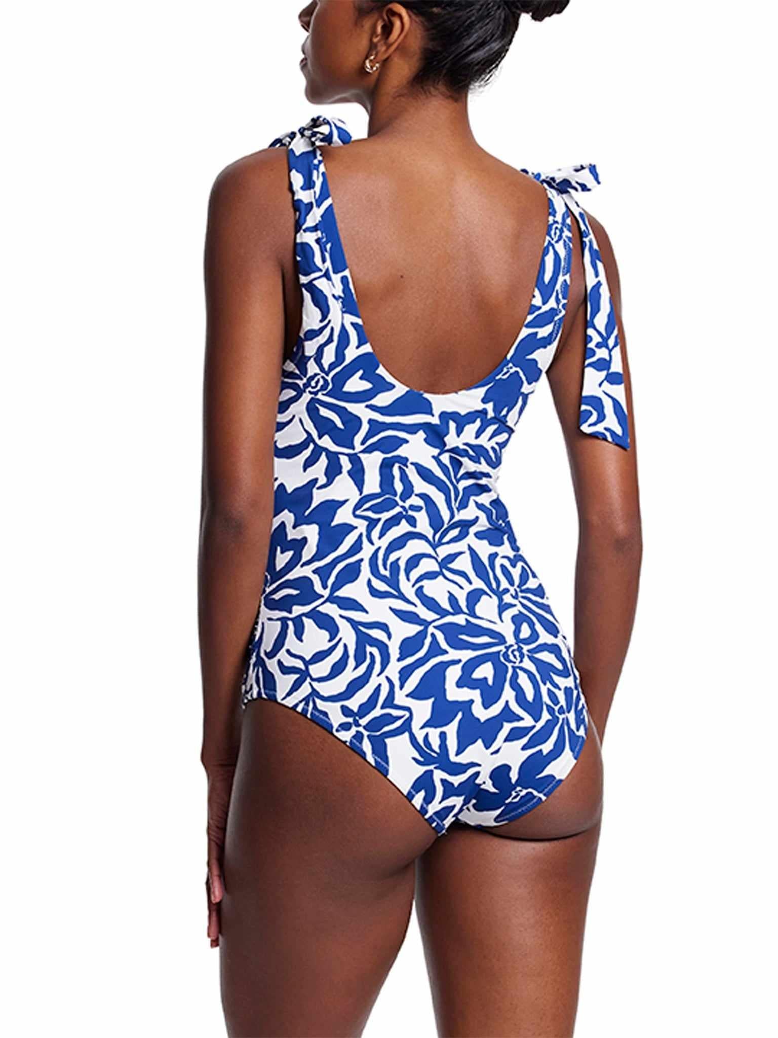 Ruched Bow One Piece Swimsuit Poolside  Black Friday Sale