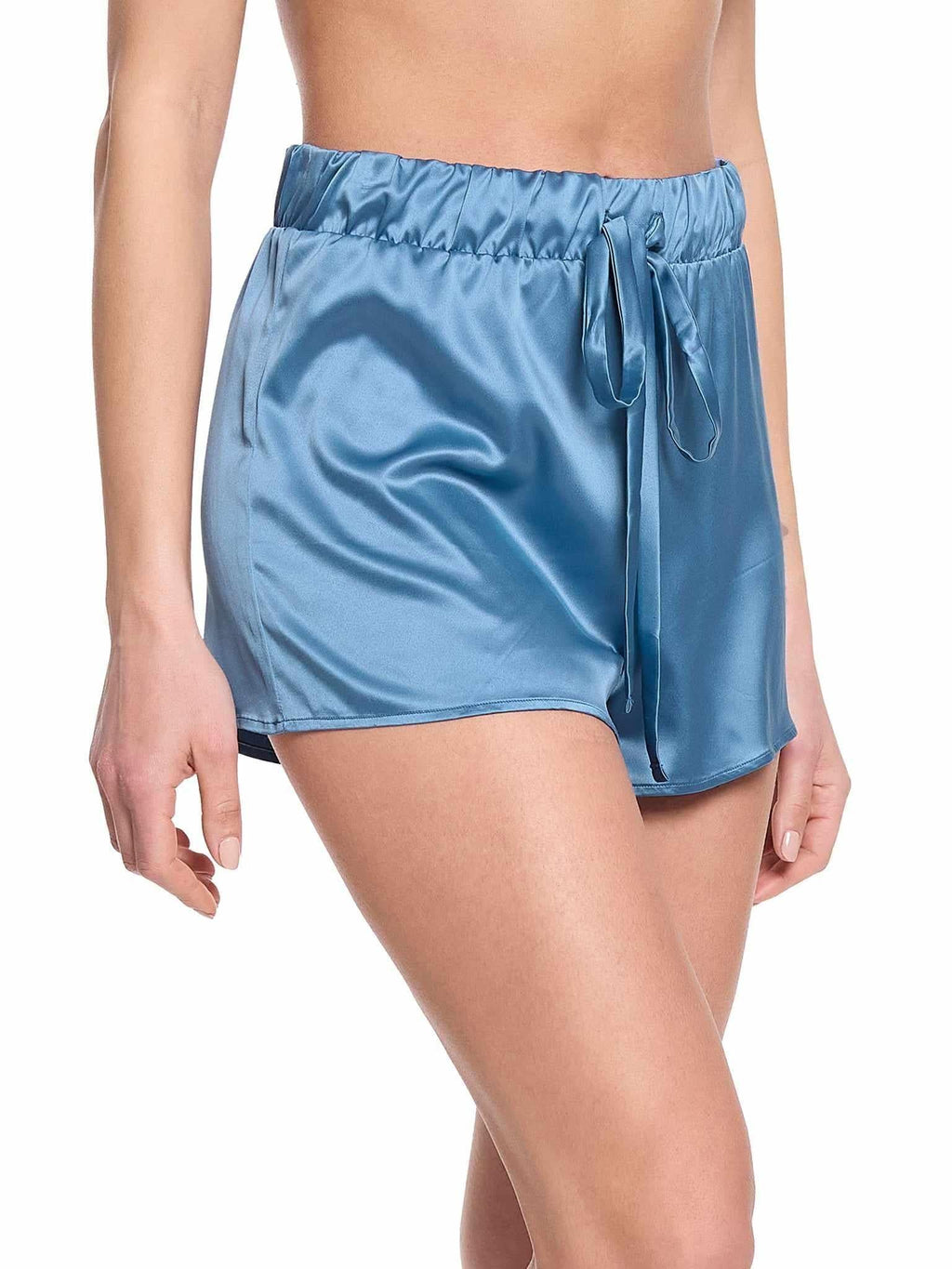 Satin Sleep Drawstring Short Bath Time Blue  Black Friday Sale