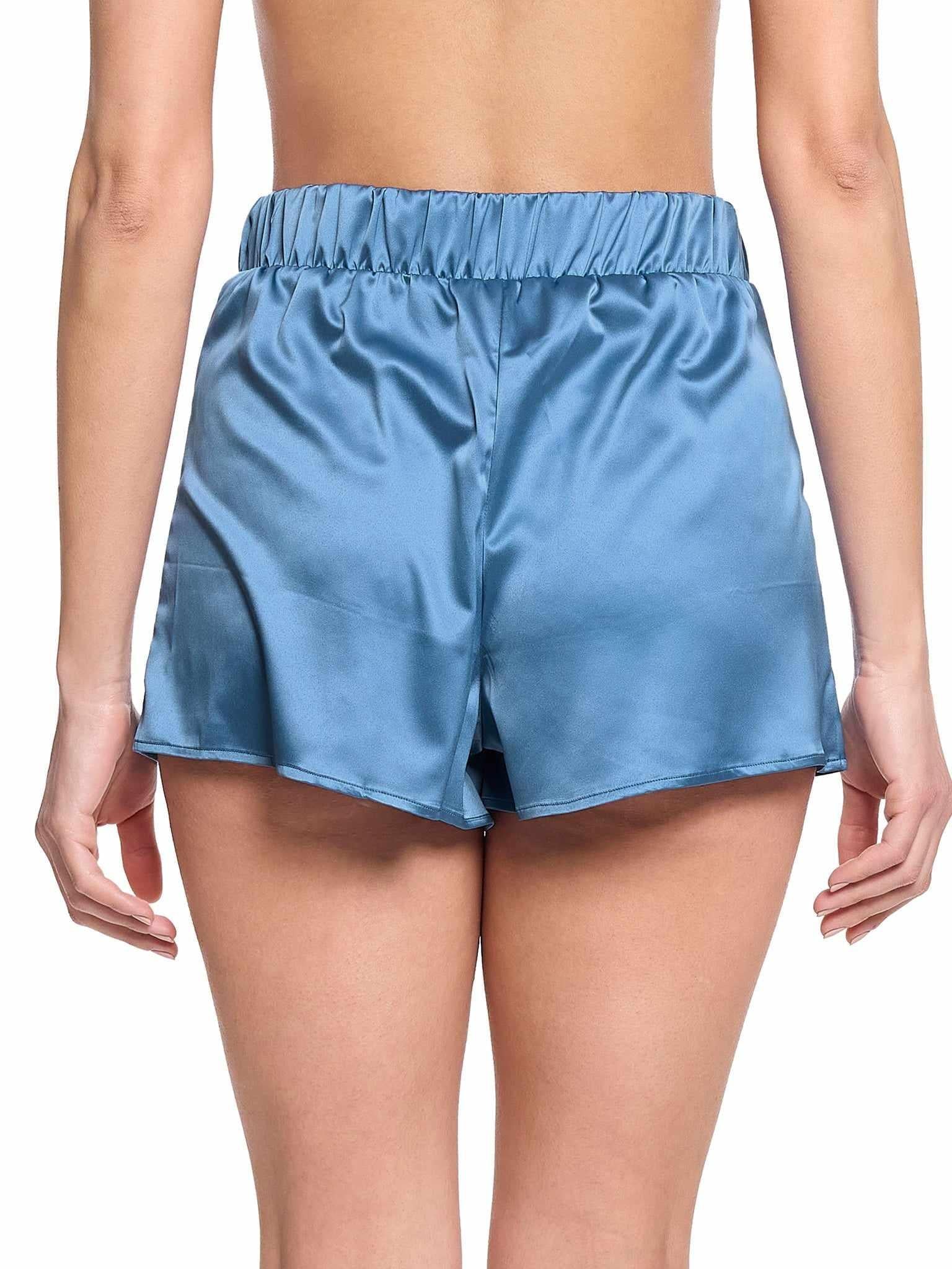 Satin Sleep Drawstring Short Bath Time Blue  Black Friday Sale