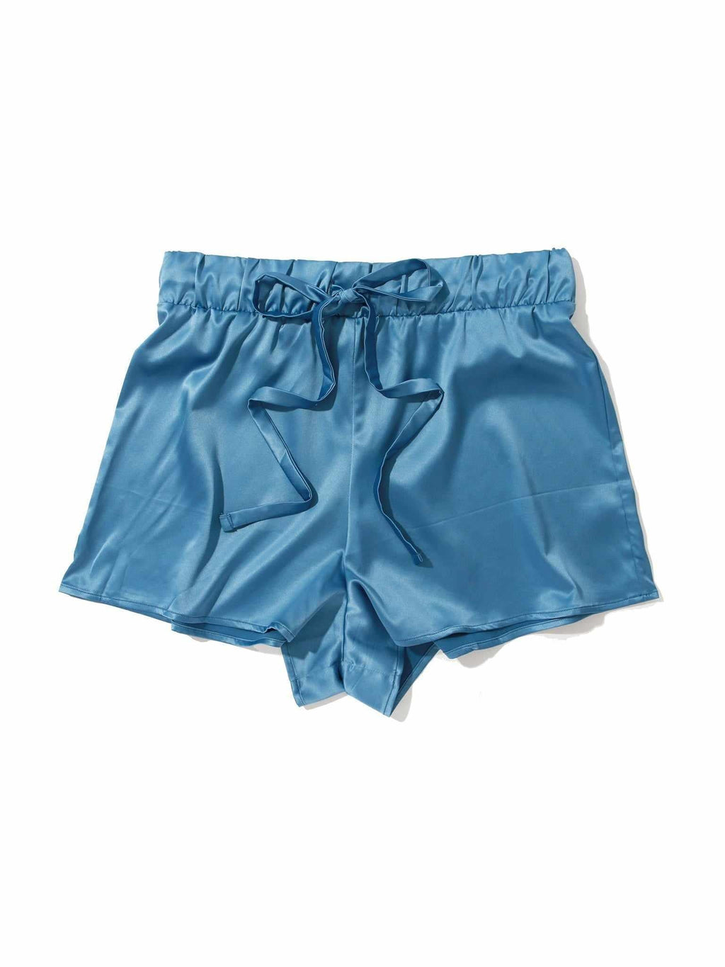 Satin Sleep Drawstring Short Bath Time Blue  Black Friday Sale
