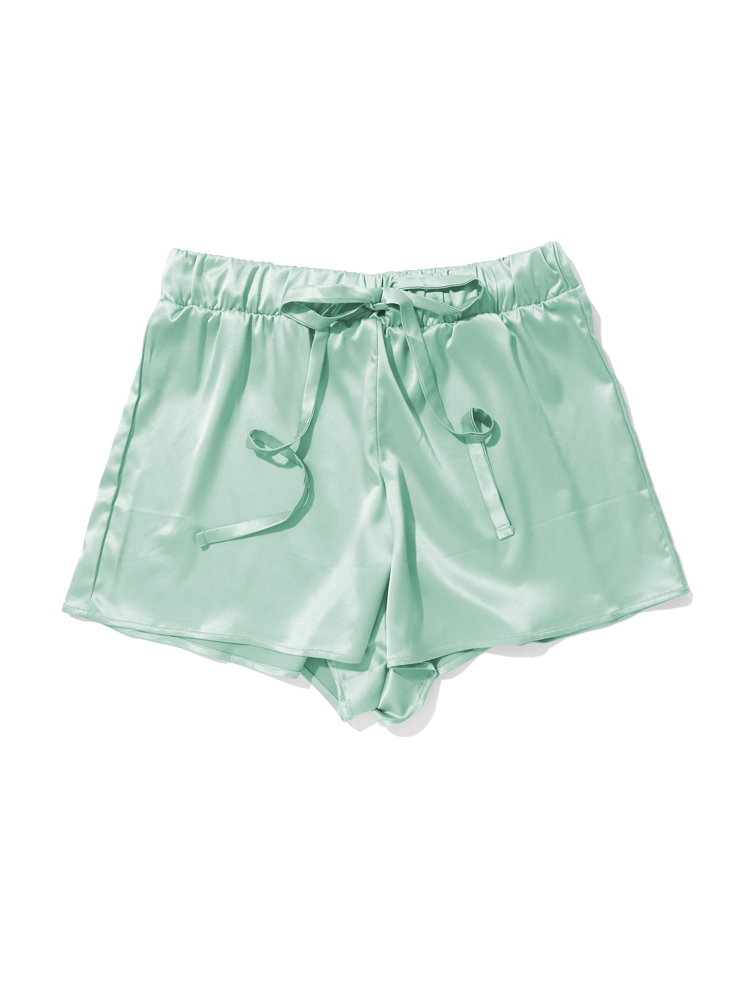 Satin Sleep Drawstring Short Green Tea  Black Friday Sale