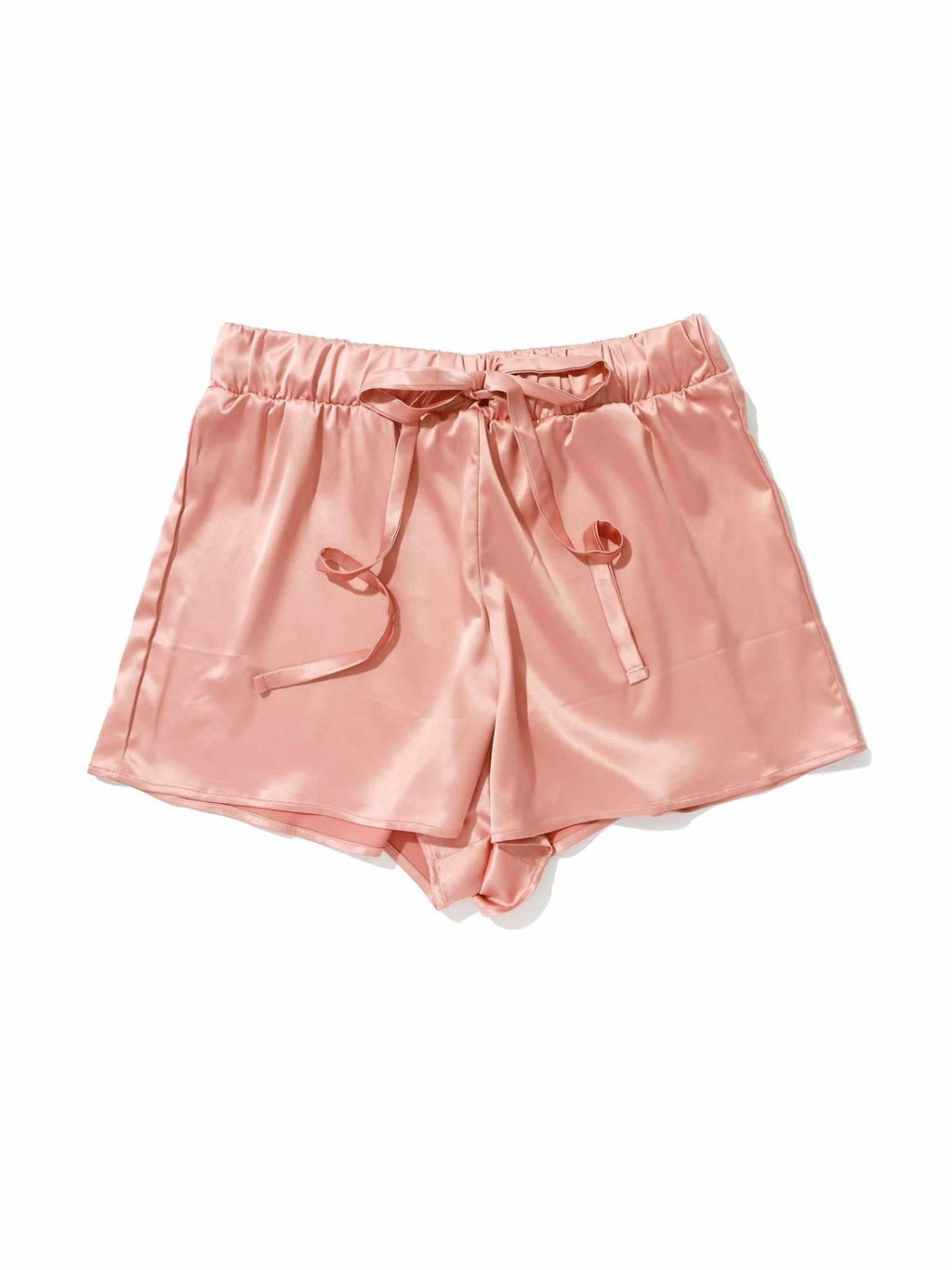 Satin Sleep Drawstring Short Rose Latte Pink  Black Friday Sale