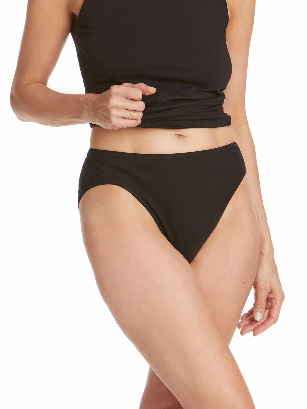 Supima® Cotton High Cut Brief Black  Black Friday Sale