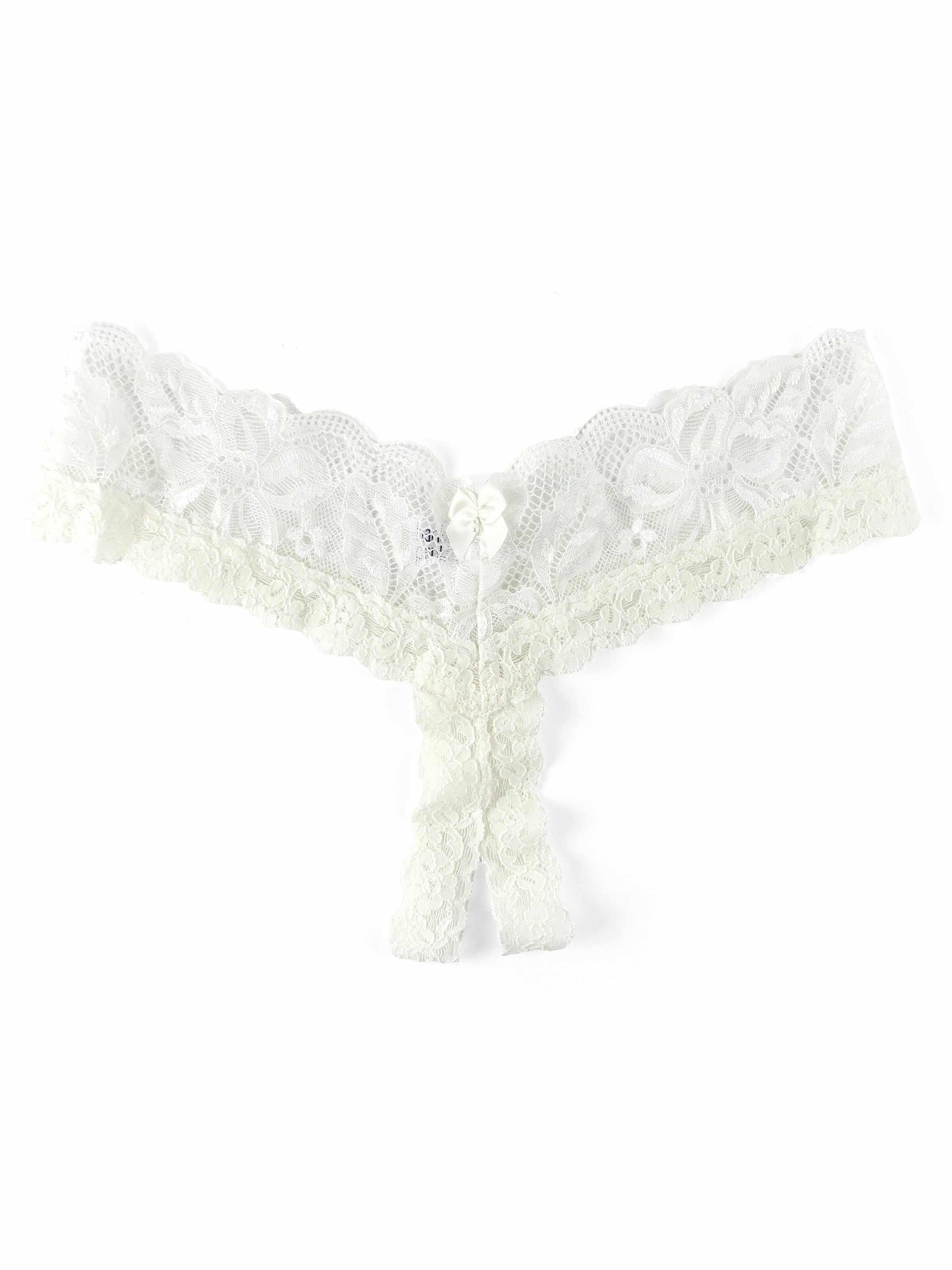 Victoria Lace Crotchless Thong