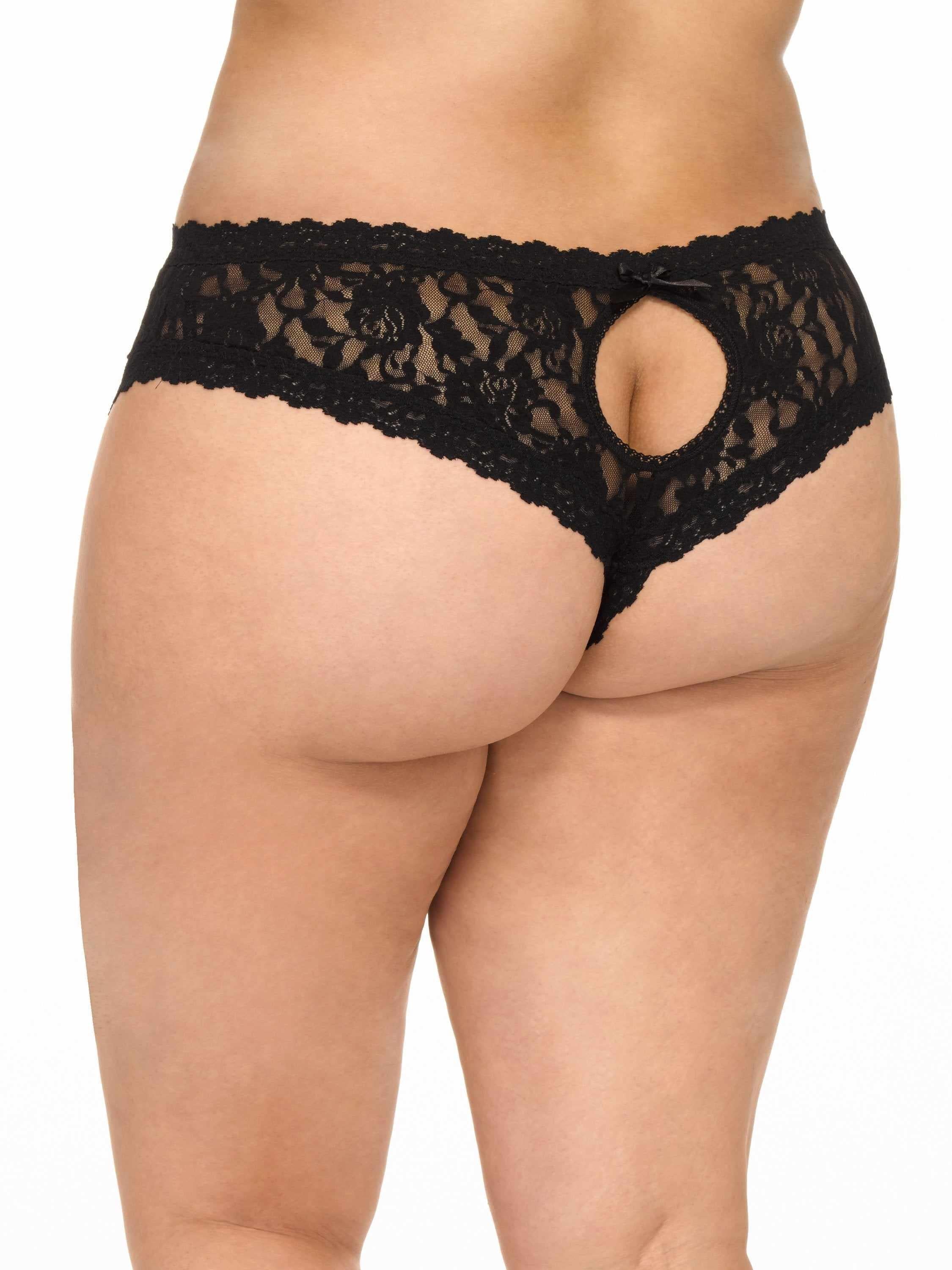 &oh™ Plus Size Signature Lace® Crotchless Cheeky Hipster  Black Friday Sale