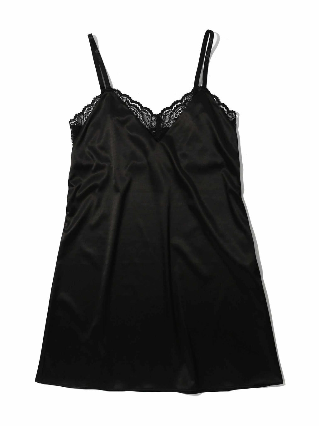 &oh™ Satin & Lace Chemise Black  Black Friday Sale