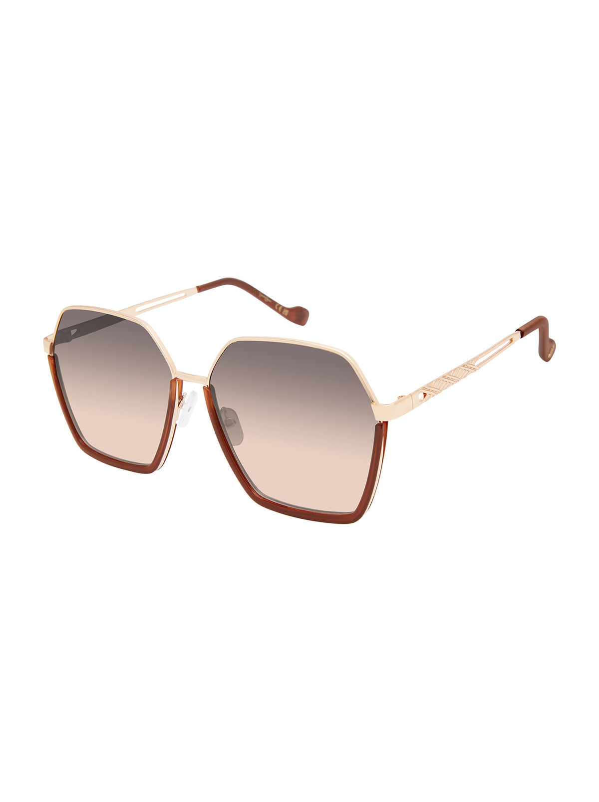 Geometric Metal Sunglasses in Gold