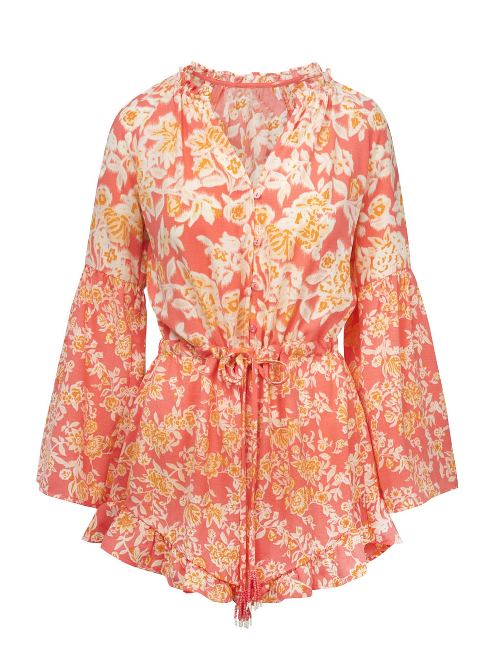 Aurelia Romper in Dubarry Prairie Clusters