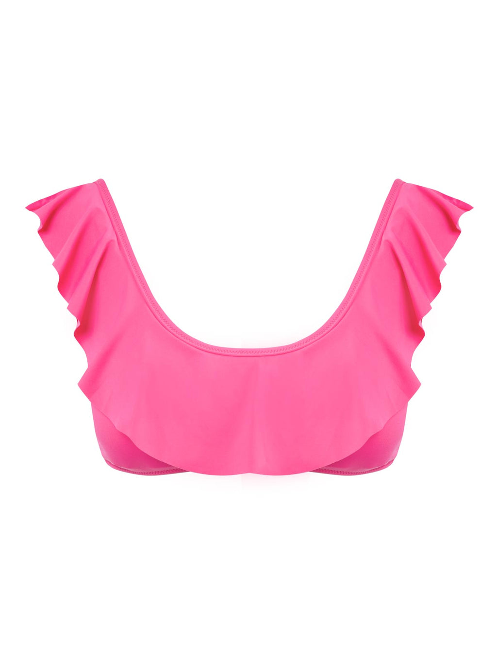 Solids Ruffle Bralette in Hot Pink