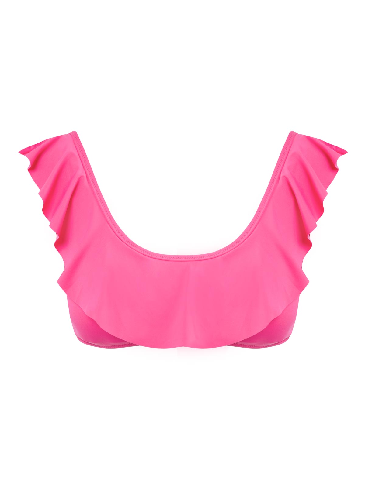 Solids Ruffle Bralette in Hot Pink