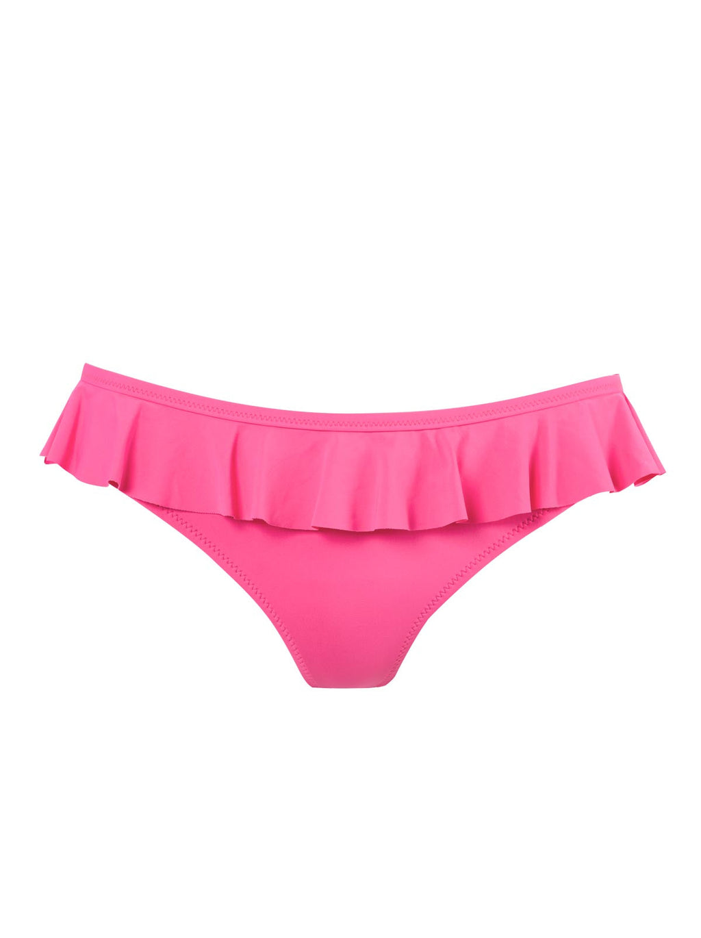 Solids Ruffle Bikini Bottom in Hot Pink
