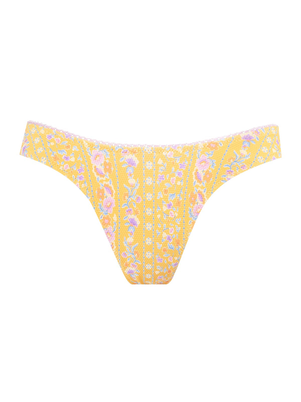 High Cut Cheeky Bottom in Foxglove Stripe