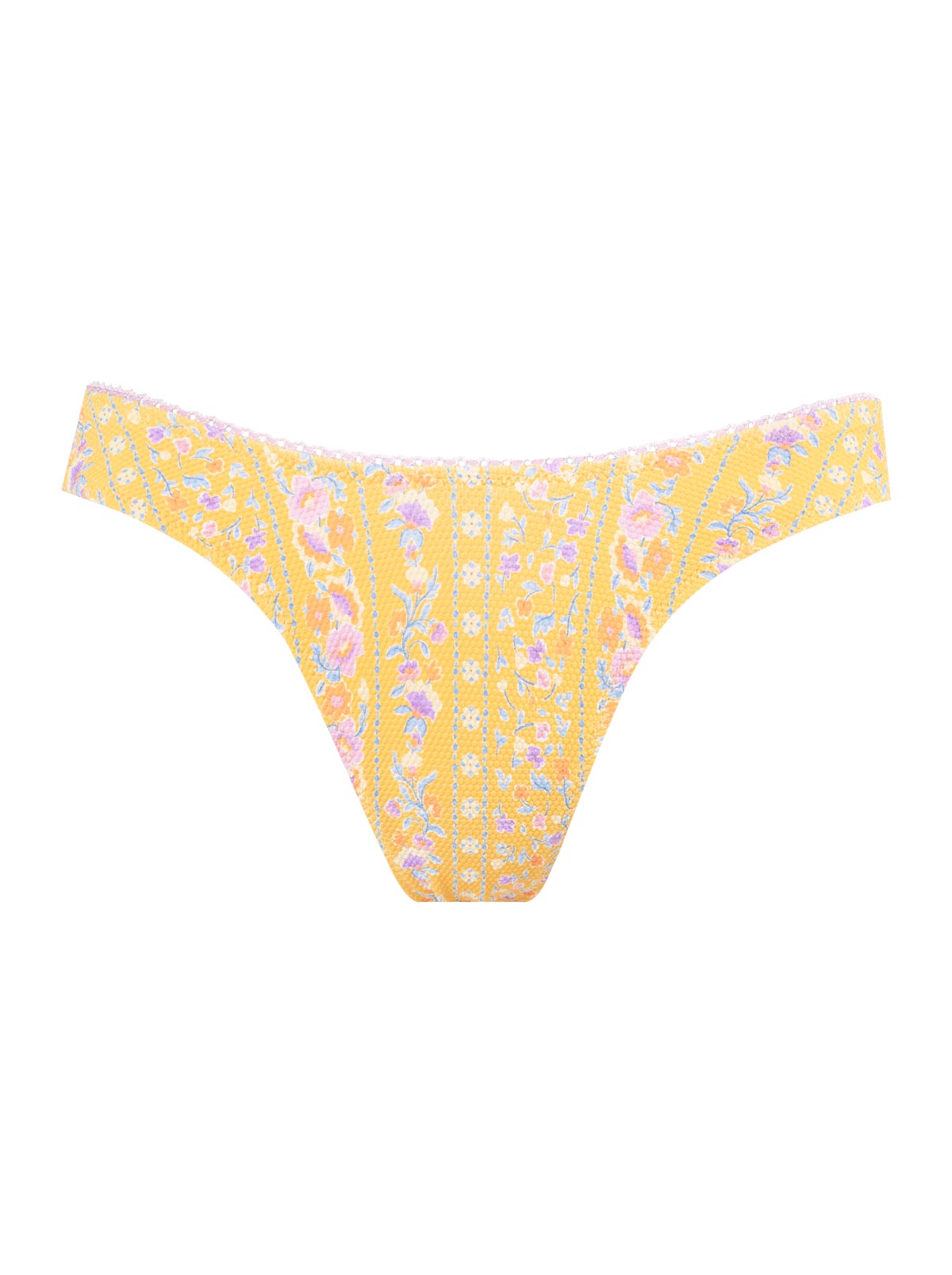 High Cut Cheeky Bottom in Foxglove Stripe
