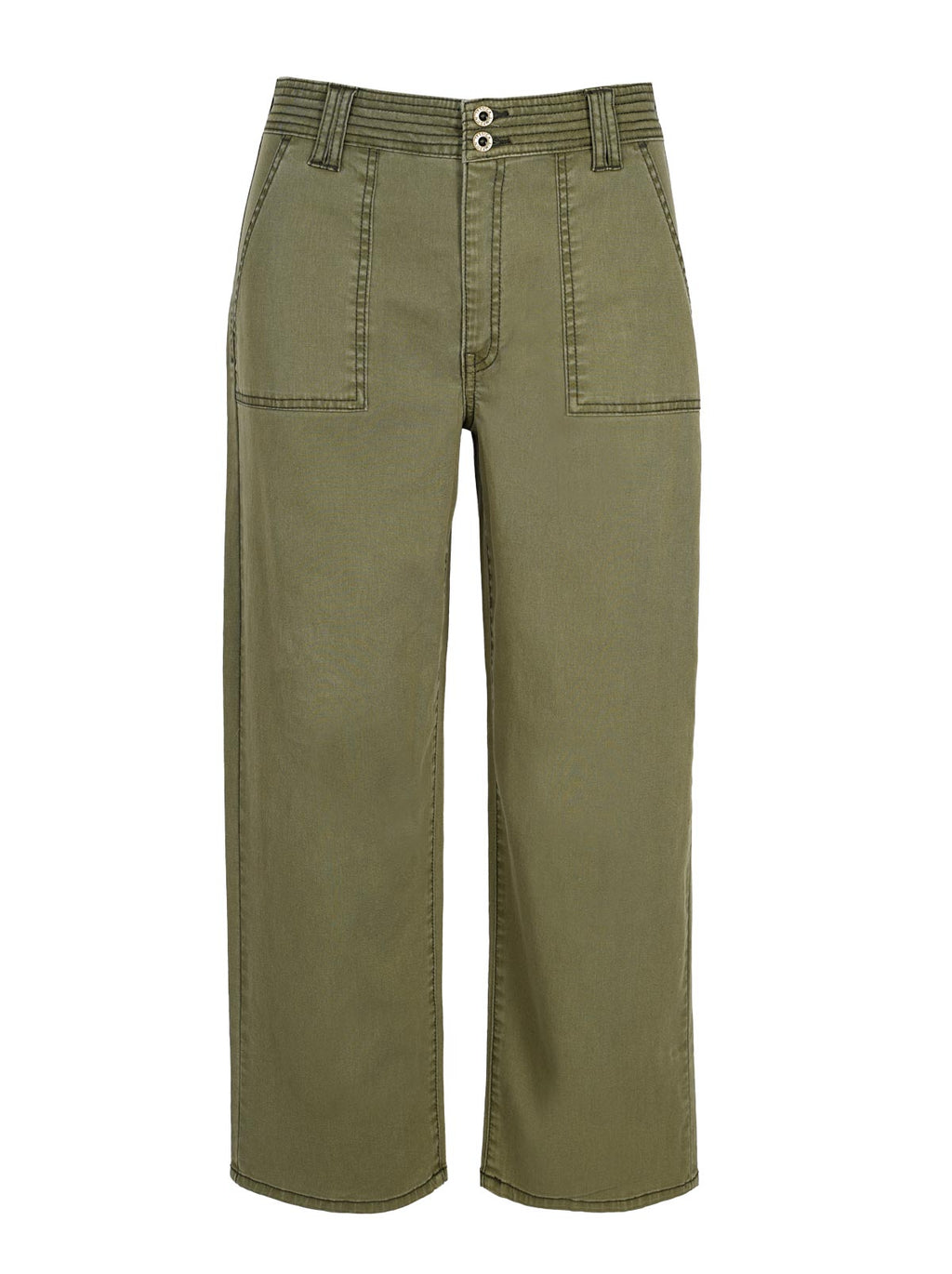 Wide Leg Chino in Bronze Green