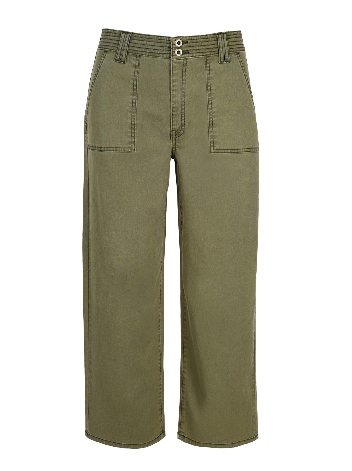 Wide Leg Chino in Bronze Green
