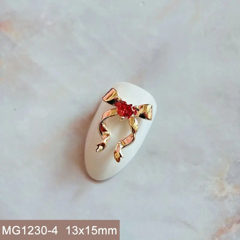 10pcs Xmas Christmas Tree Rotating Snowflakes Zircon Nail Art Manicure Nails Accessories DIY Nail Decorations Supplies Charms