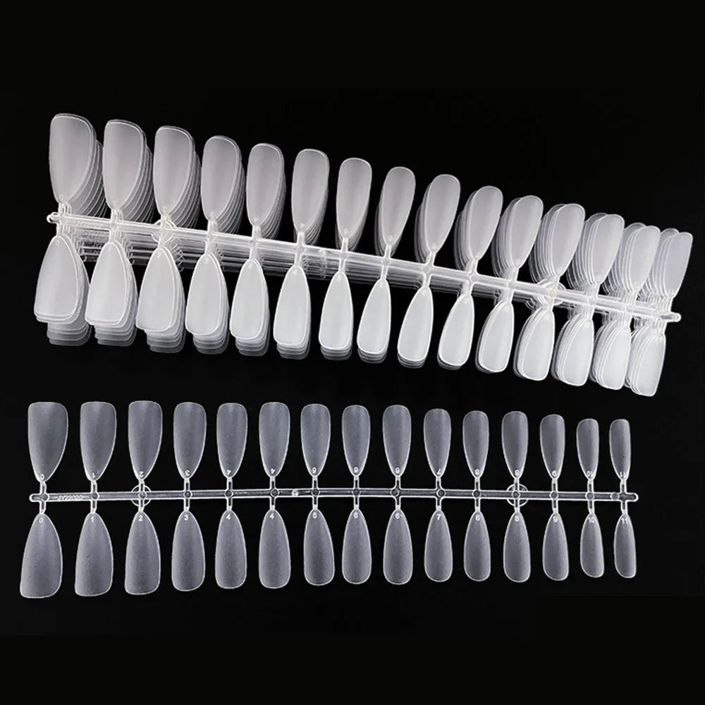 120pcs/set Matte Soft Full Cover Oval Almond Sculpted Women False Nails Fake Nail Press On Nail Tips