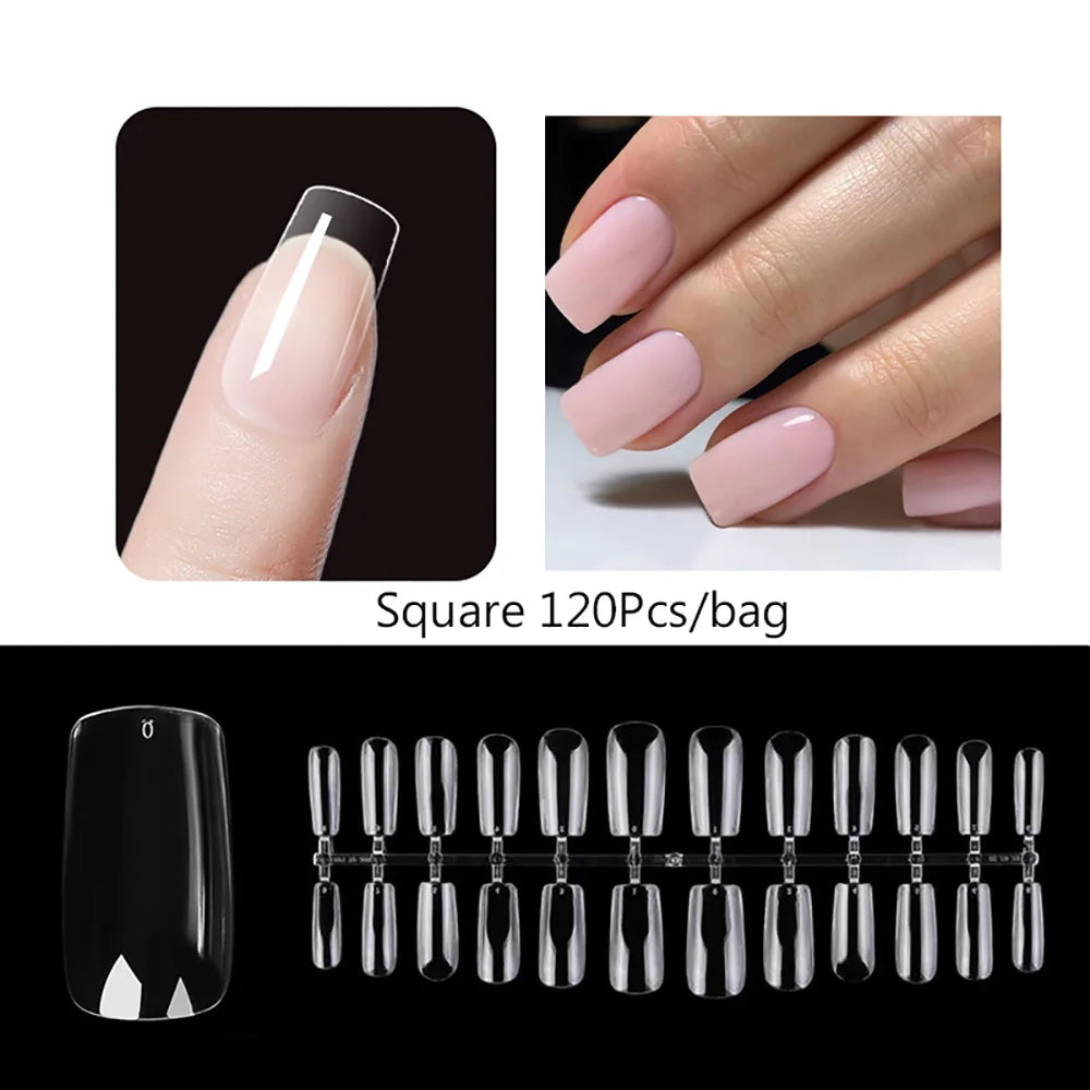120pcs/set Matte Soft Full Cover Oval Almond Sculpted Women False Nails Fake Nail Press On Nail Tips