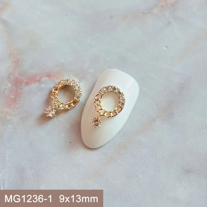 10pcs Xmas Christmas Tree Rotating Snowflakes Zircon Nail Art Manicure Nails Accessories DIY Nail Decorations Supplies Charms