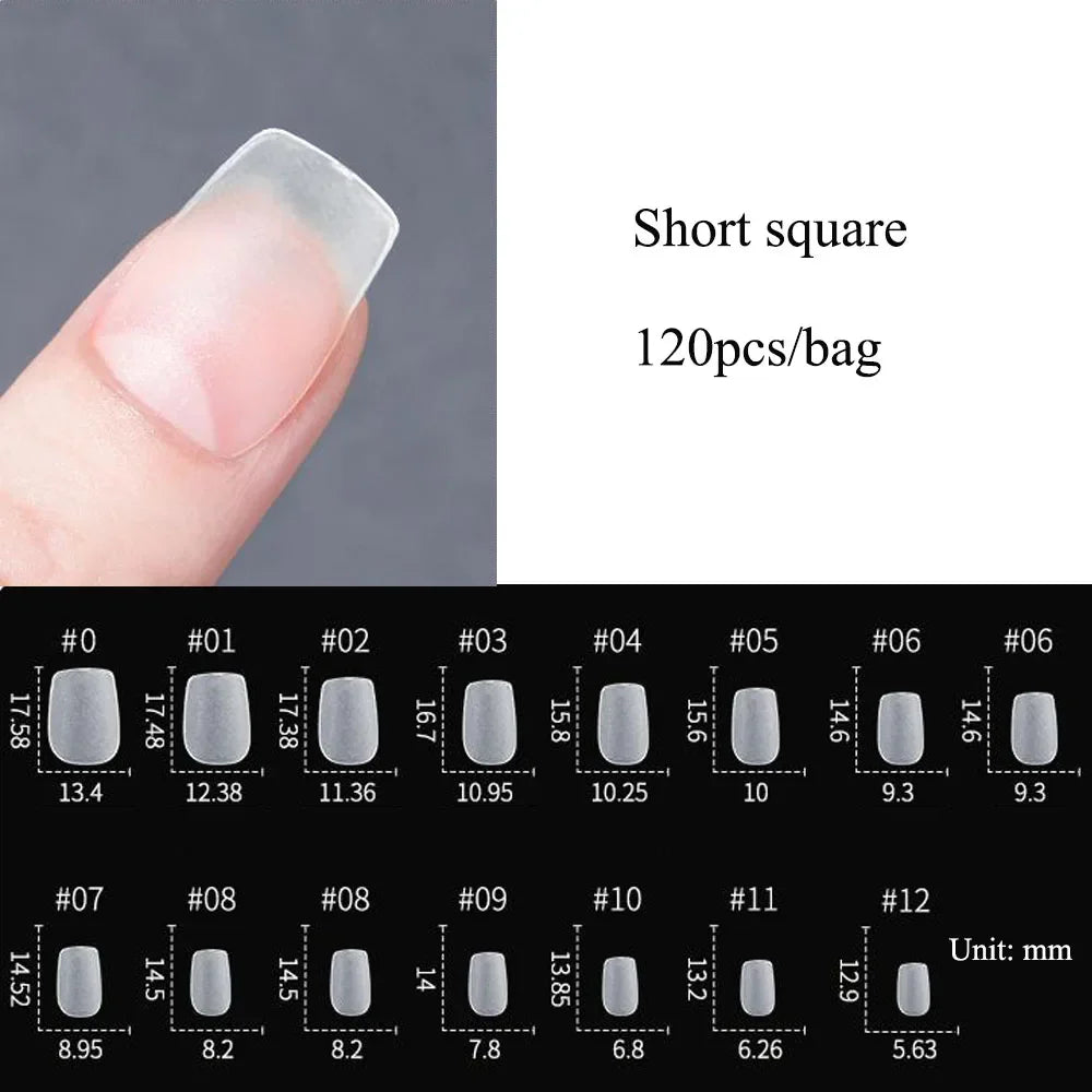 120pcs/set Matte Soft Full Cover Oval Almond Sculpted Women False Nails Fake Nail Press On Nail Tips