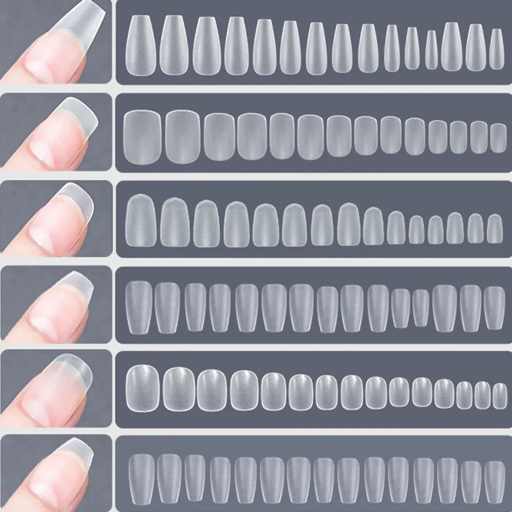 120pcs/set Matte Soft Full Cover Oval Almond Sculpted Women False Nails Fake Nail Press On Nail Tips