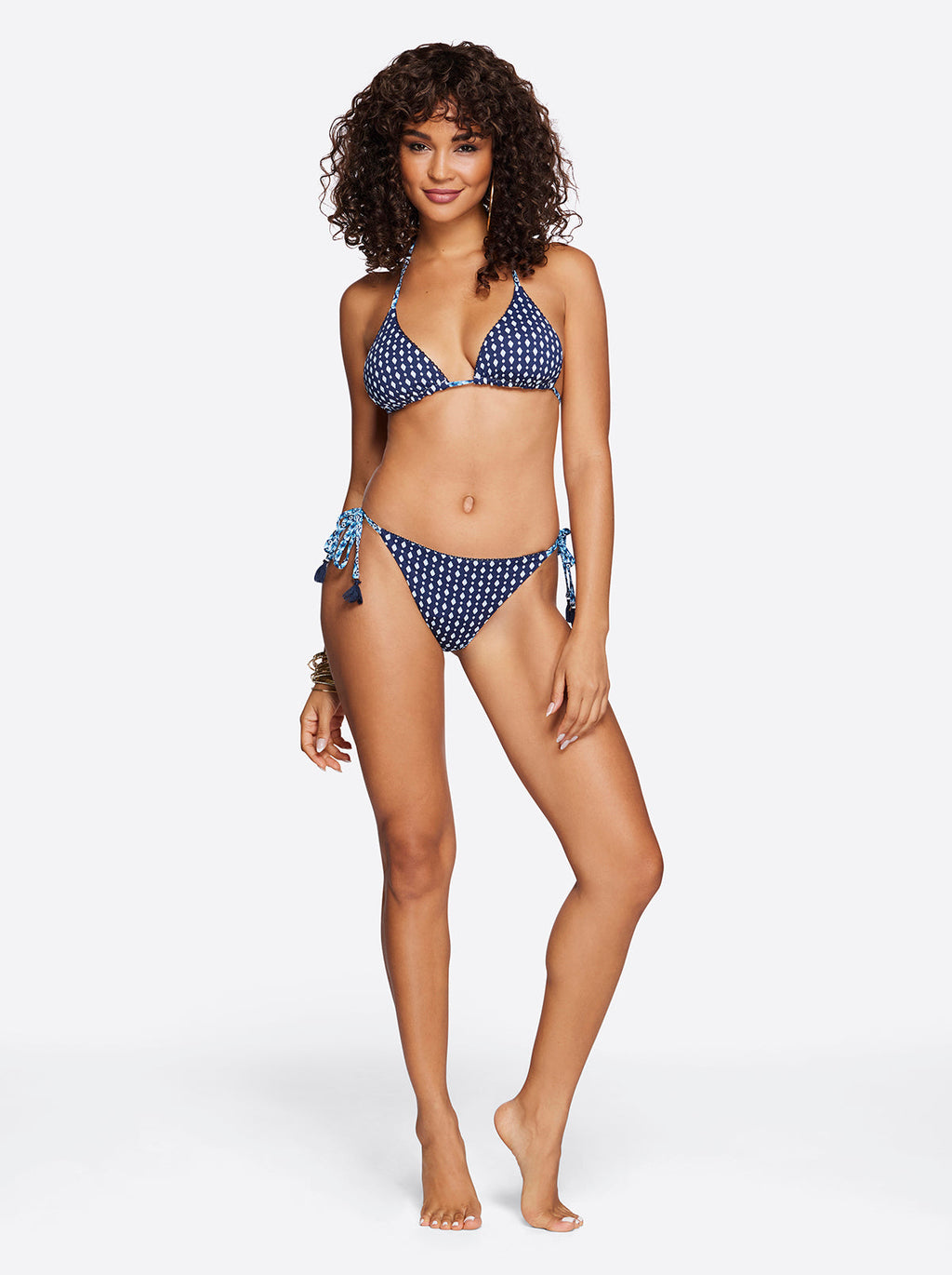 Reversible Triangle Bikini Top in Shibori