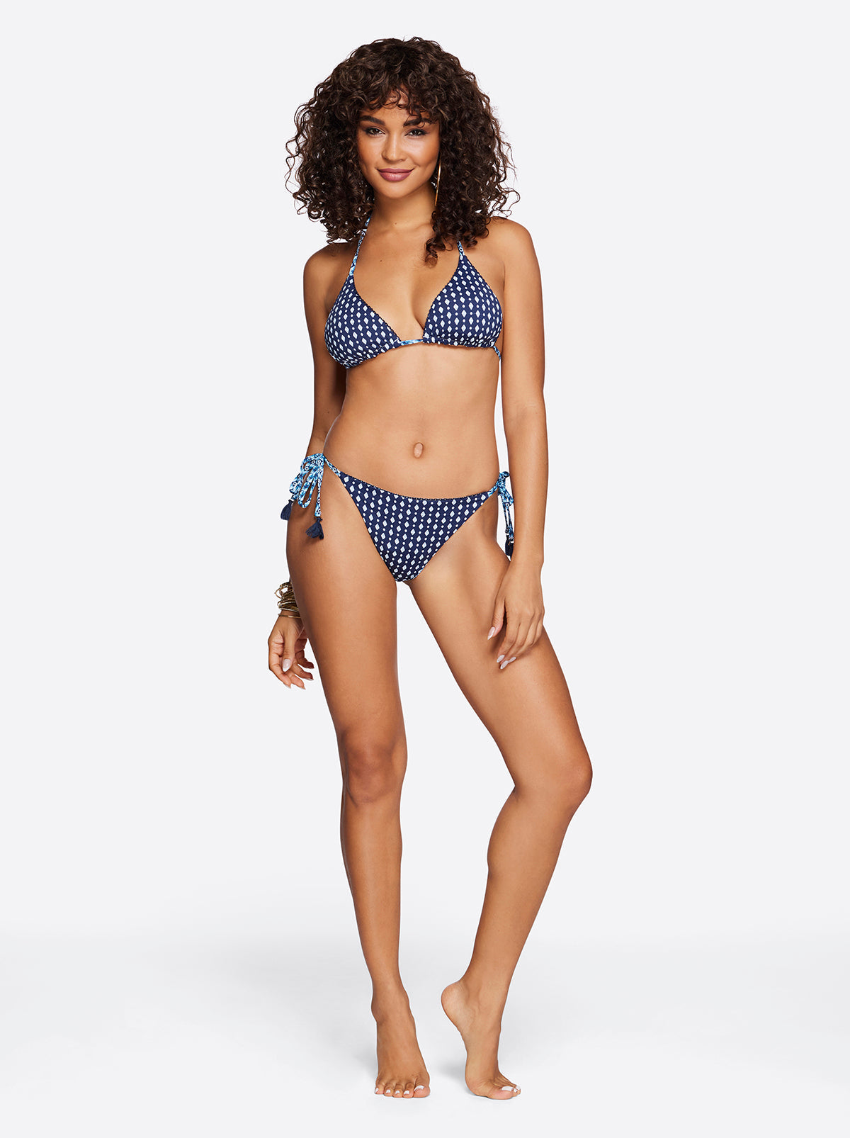 Reversible Triangle Bikini Top in Shibori