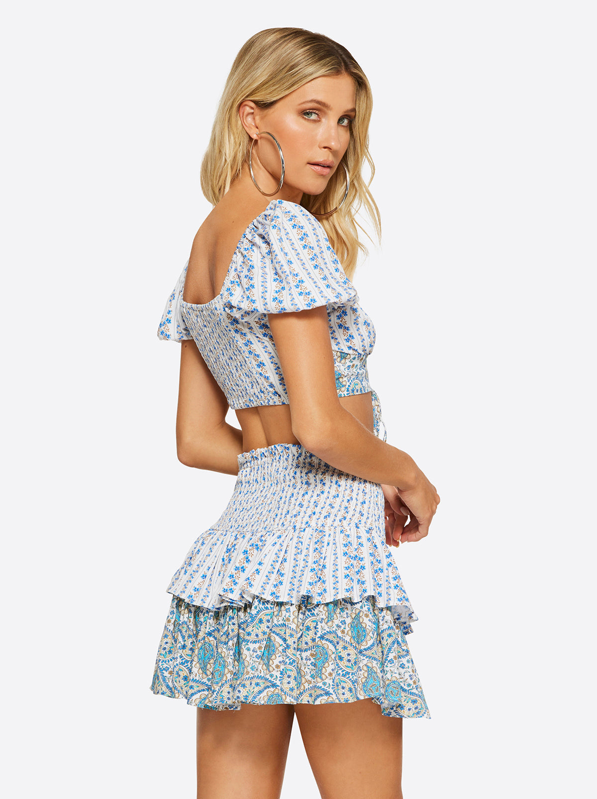 Sweetness Overload Puff Sleeve Top in White Multi