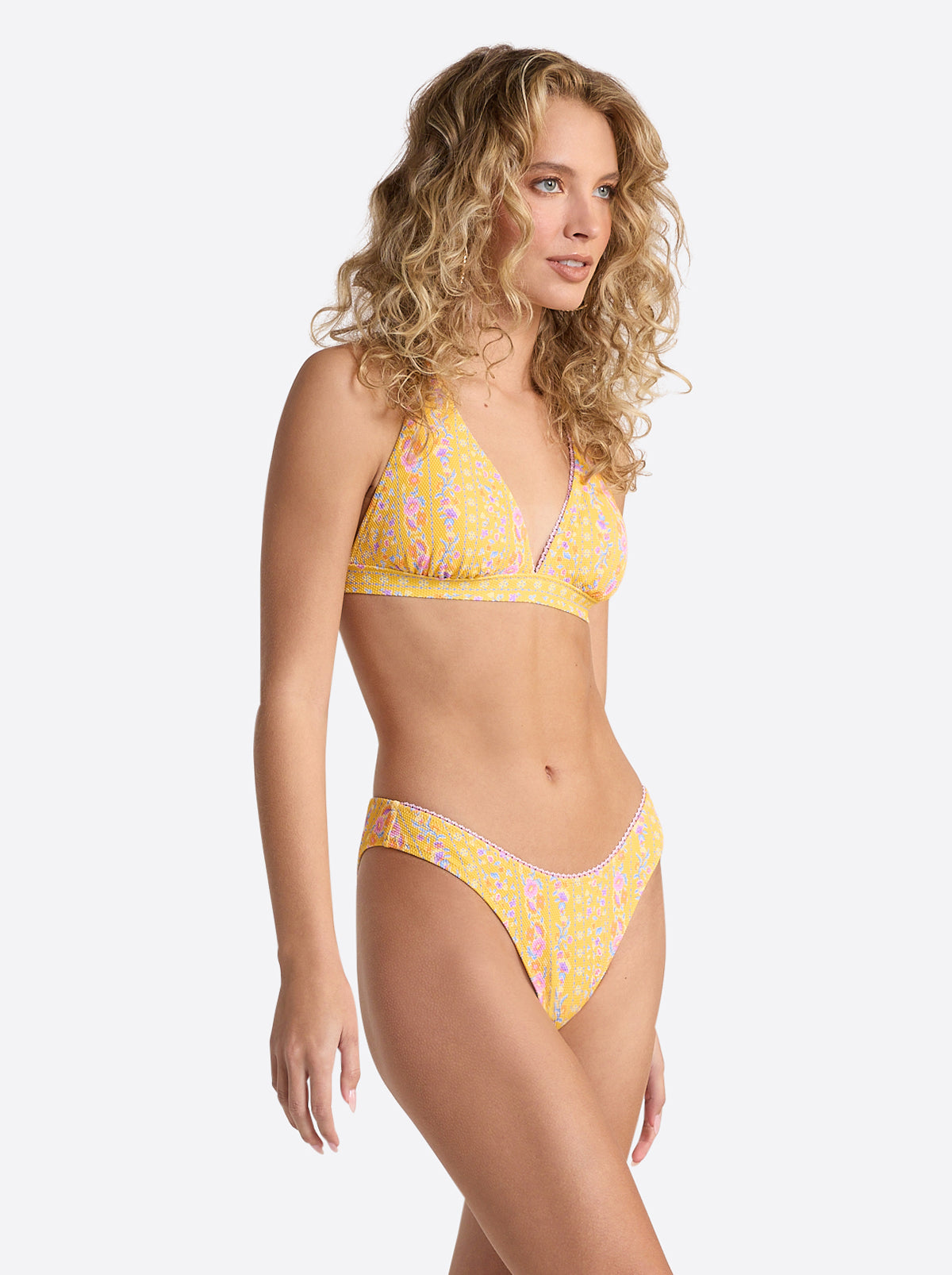 X-Back Triangle Bra in Foxglove Stripe