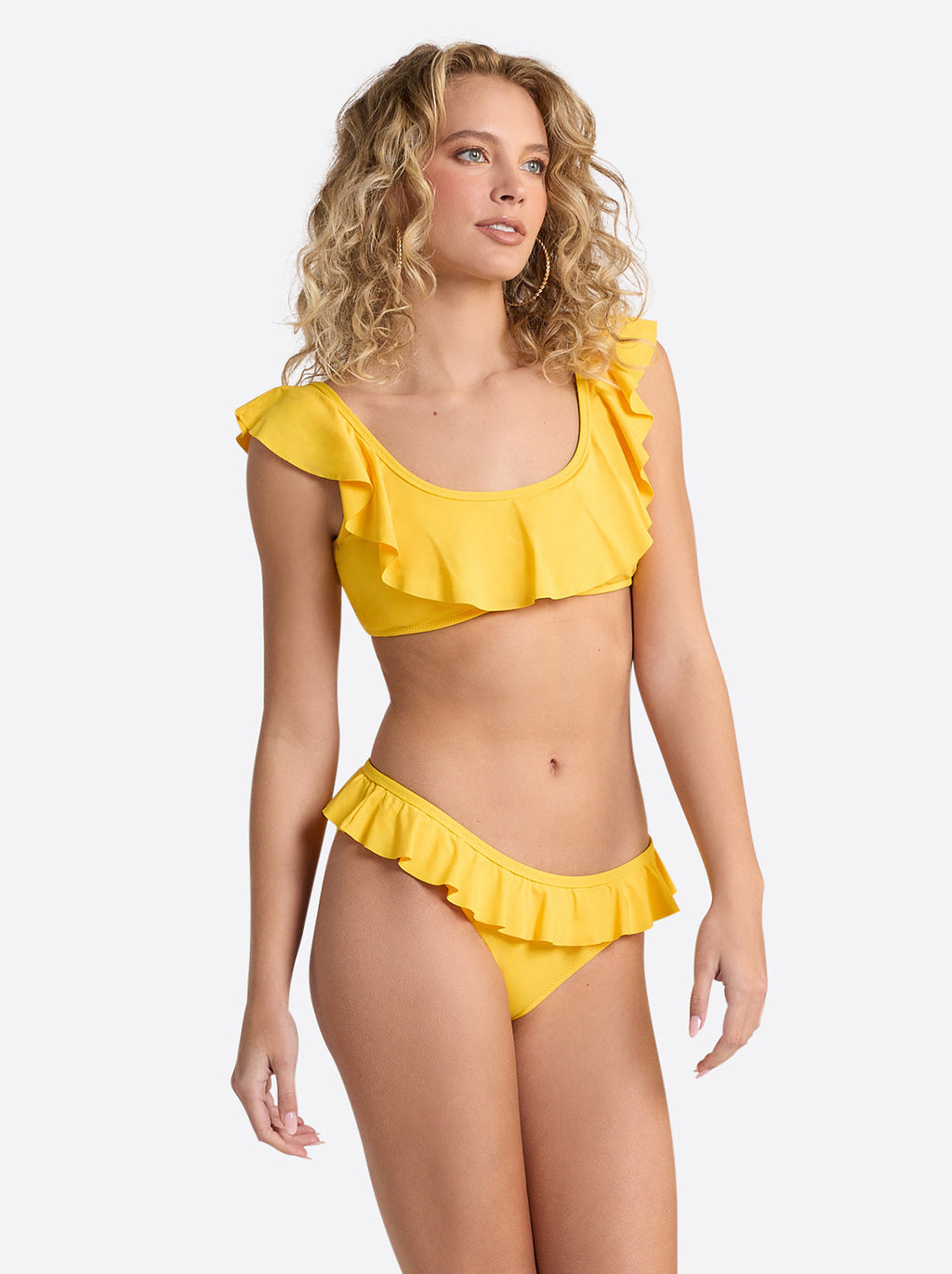 Solids Ruffle Bralette in Tangerine