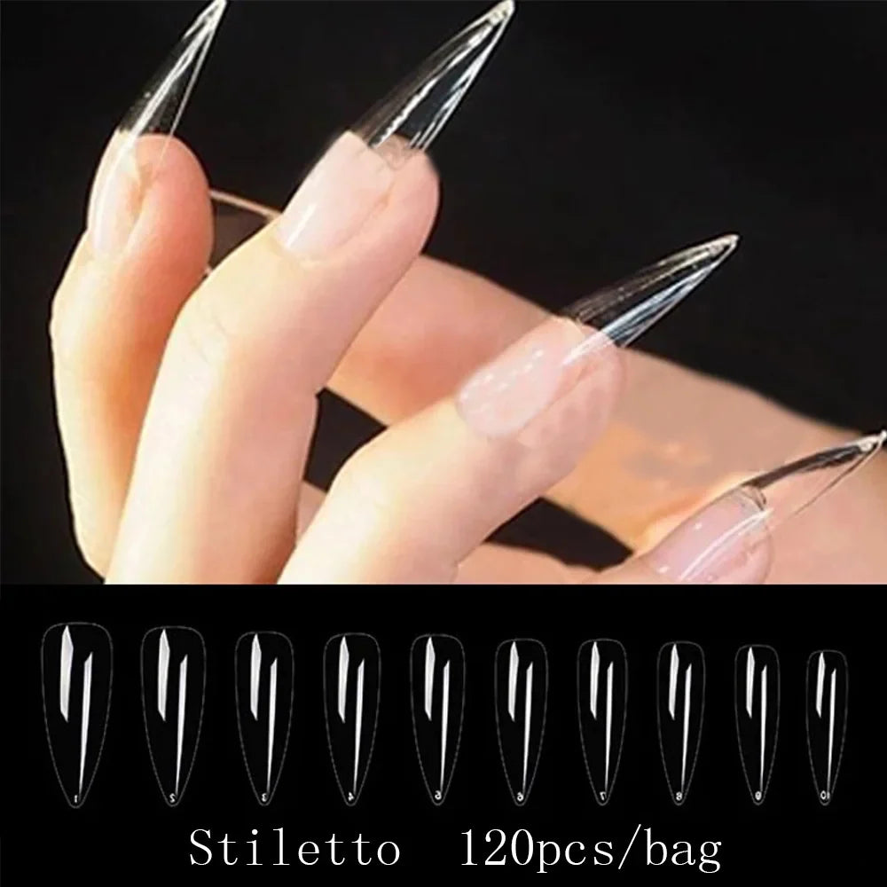 120pcs/set Matte Soft Full Cover Oval Almond Sculpted Women False Nails Fake Nail Press On Nail Tips