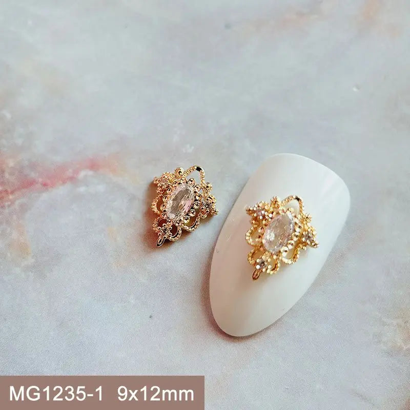 10pcs Xmas Christmas Tree Rotating Snowflakes Zircon Nail Art Manicure Nails Accessories DIY Nail Decorations Supplies Charms