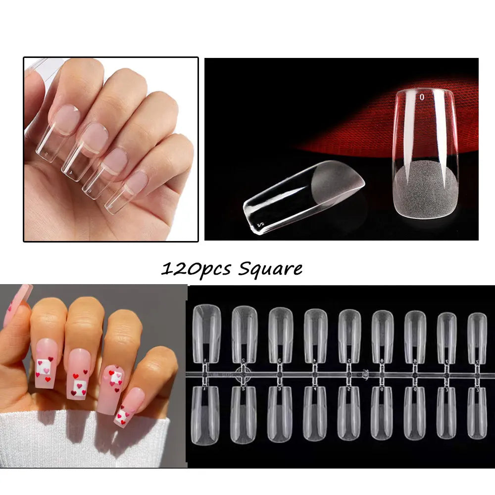 120pcs/set Matte Soft Full Cover Oval Almond Sculpted Women False Nails Fake Nail Press On Nail Tips
